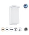 GLOBOSTAR® LOFT 60760 Μοντέρνο Φωτιστικό Τοίχου - Απλίκα LED 18W 1890lm 120° AC 220-240V Αδιάβροχο IP65 Φυσικό Λευκό 4500K - Bridgelux SMD Chip - Λευκό Ματ - Μ24.5 x Π11 x Υ9.5cm - 3 Χρόνια Εγγύηση